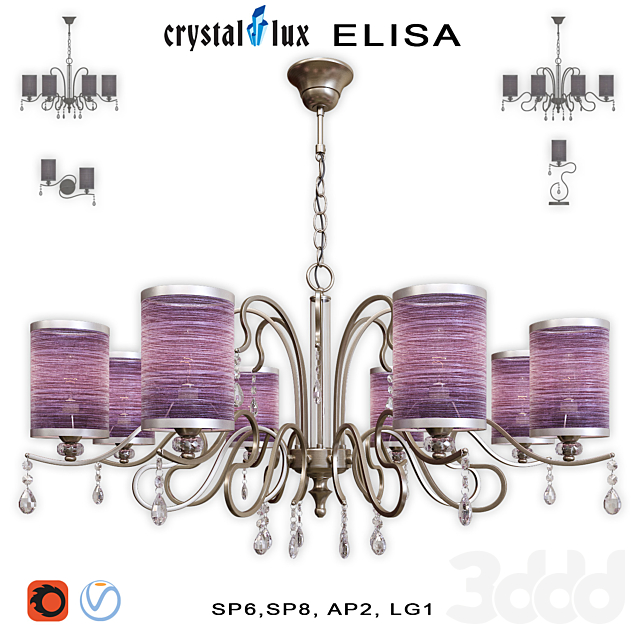 3d модели, Crystal Lux ELISA (набор), crystal lux, elisa, бра, настольный с...