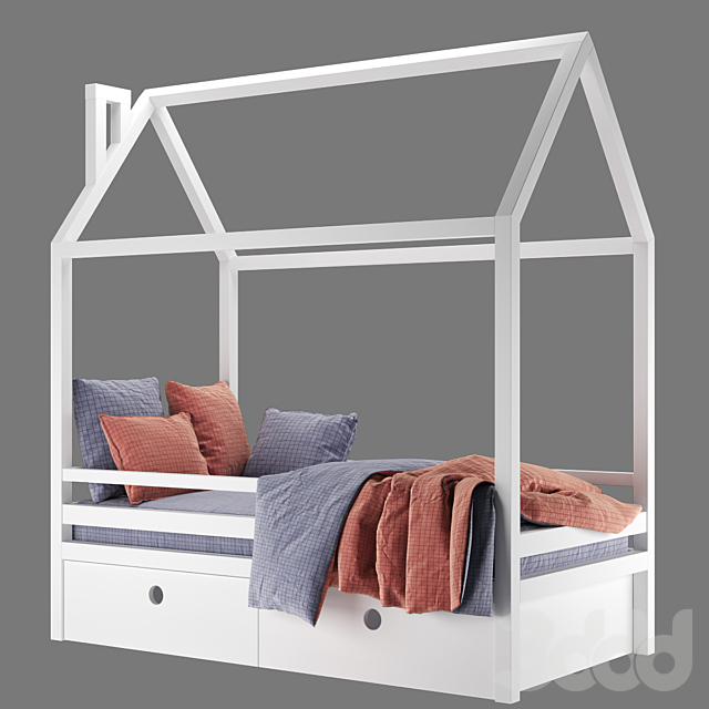 3д модель детская кровать