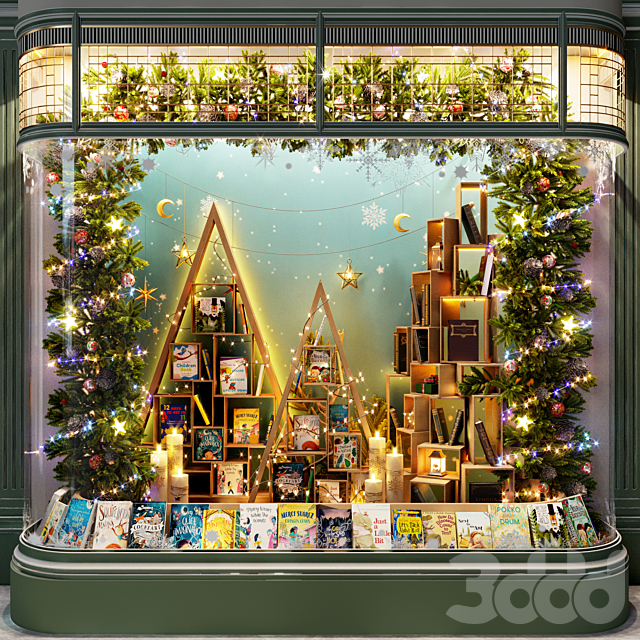 
                                                                                                            Новогодняя витрина магазина книг
                                                    