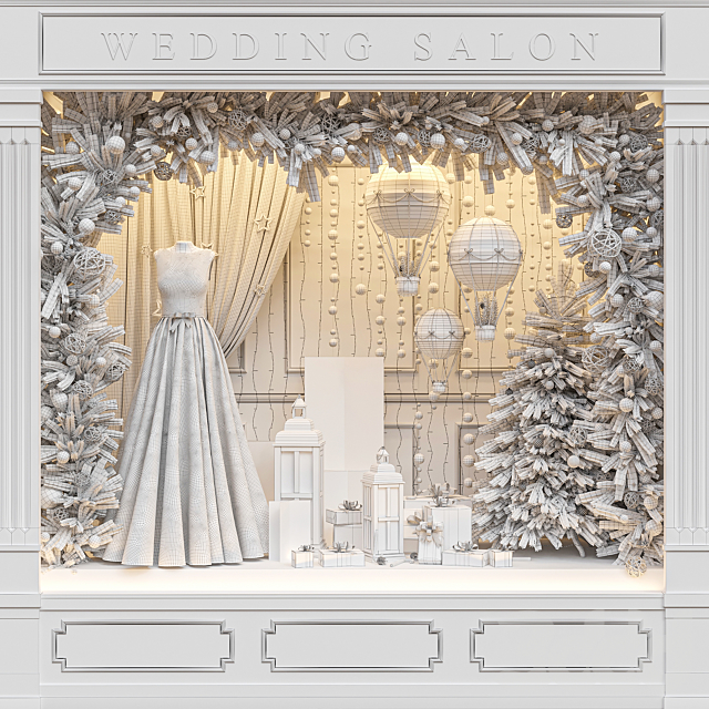 
                                                                                                            Новогодняя витрина свадебного салона
                                                    