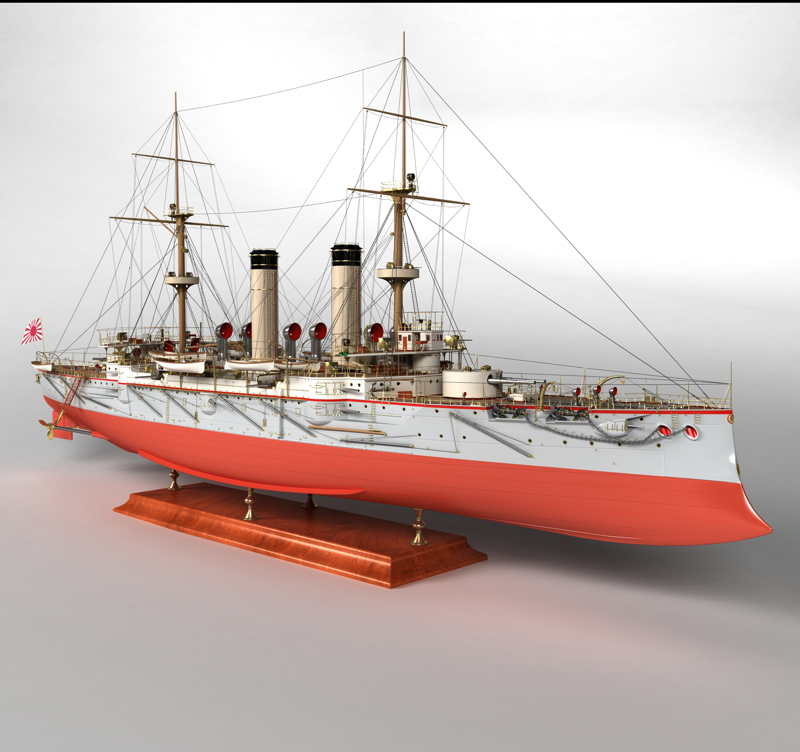 Броненосный крейсер "Асама. Японская империя, 1903 год. - Проект из галереи 3D Моделей