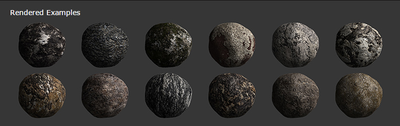 Бесшовные текстуры камней (Color, Normal, Bump, Alpha, Displacement, Diffusion)